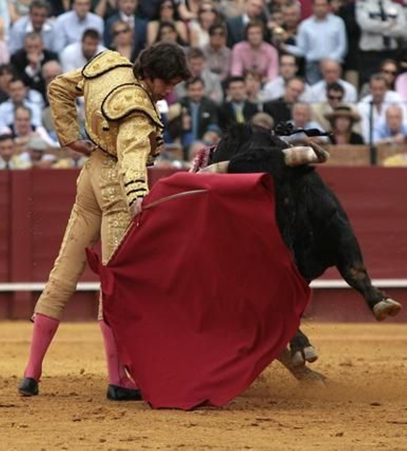 El francés Castella con el cuarto toro de la tarde.

Foto: Juan Carlos Muñoz