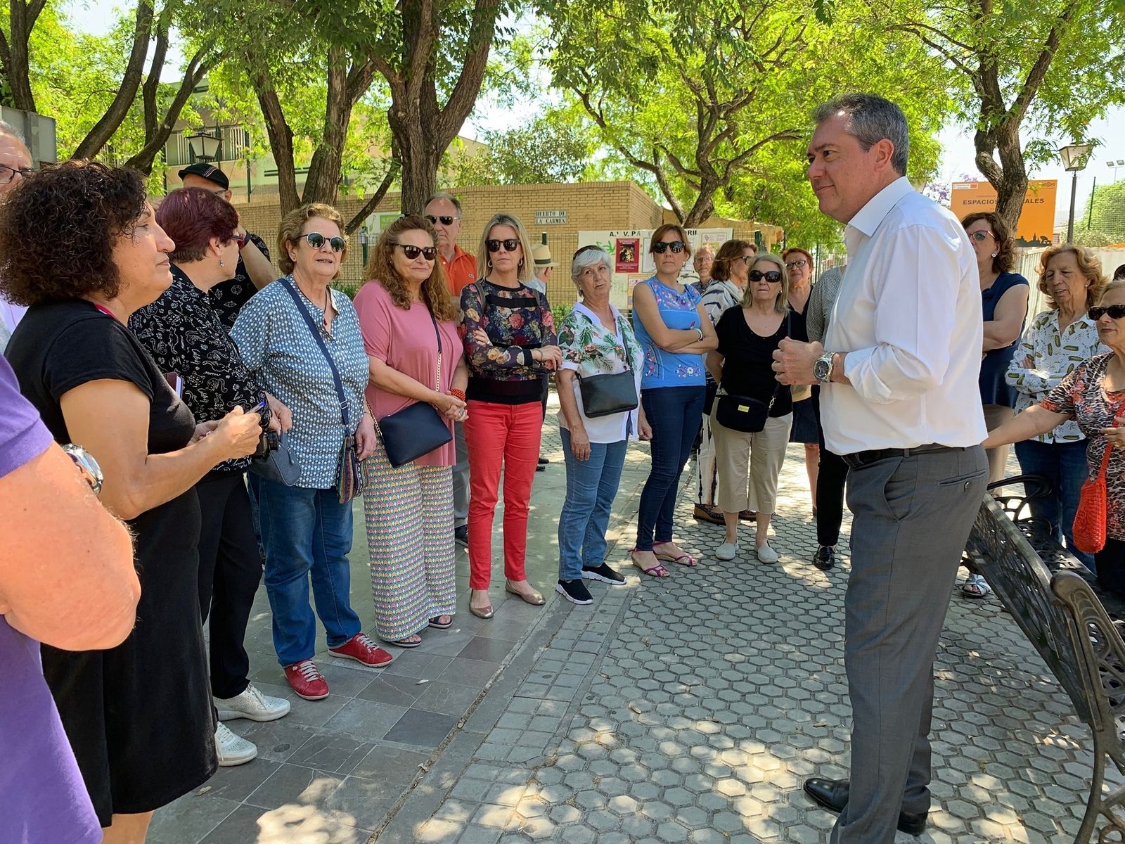 Juan Espadas, ayer en Cerro-Amate