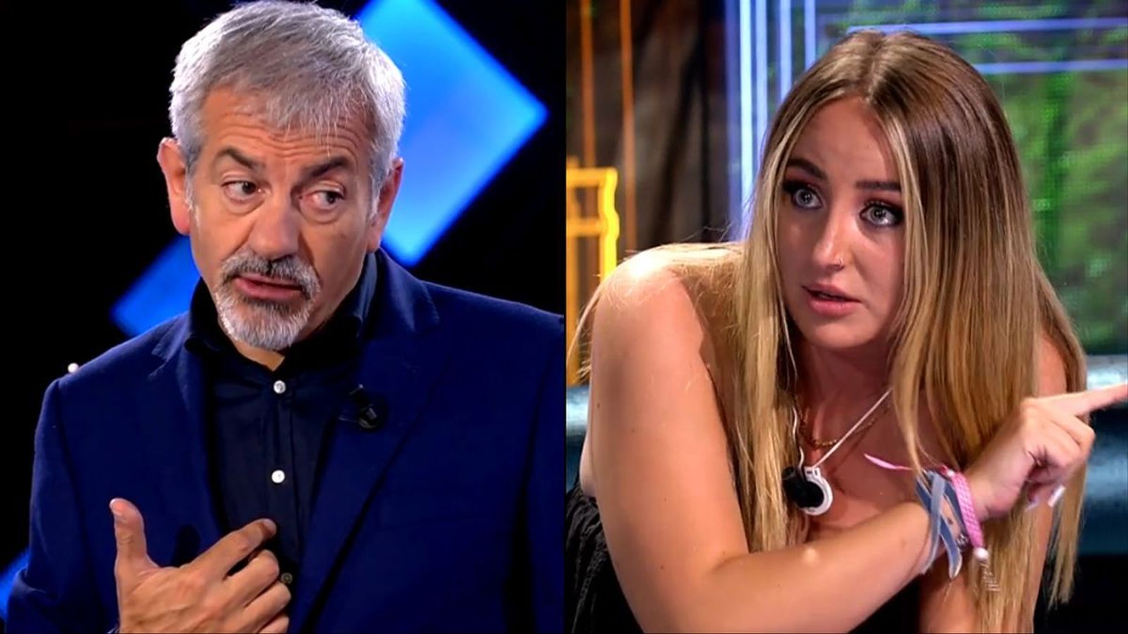 Carlos Sobera y Rocío Flores, durante la última gala de 'Tierra de nadie'.