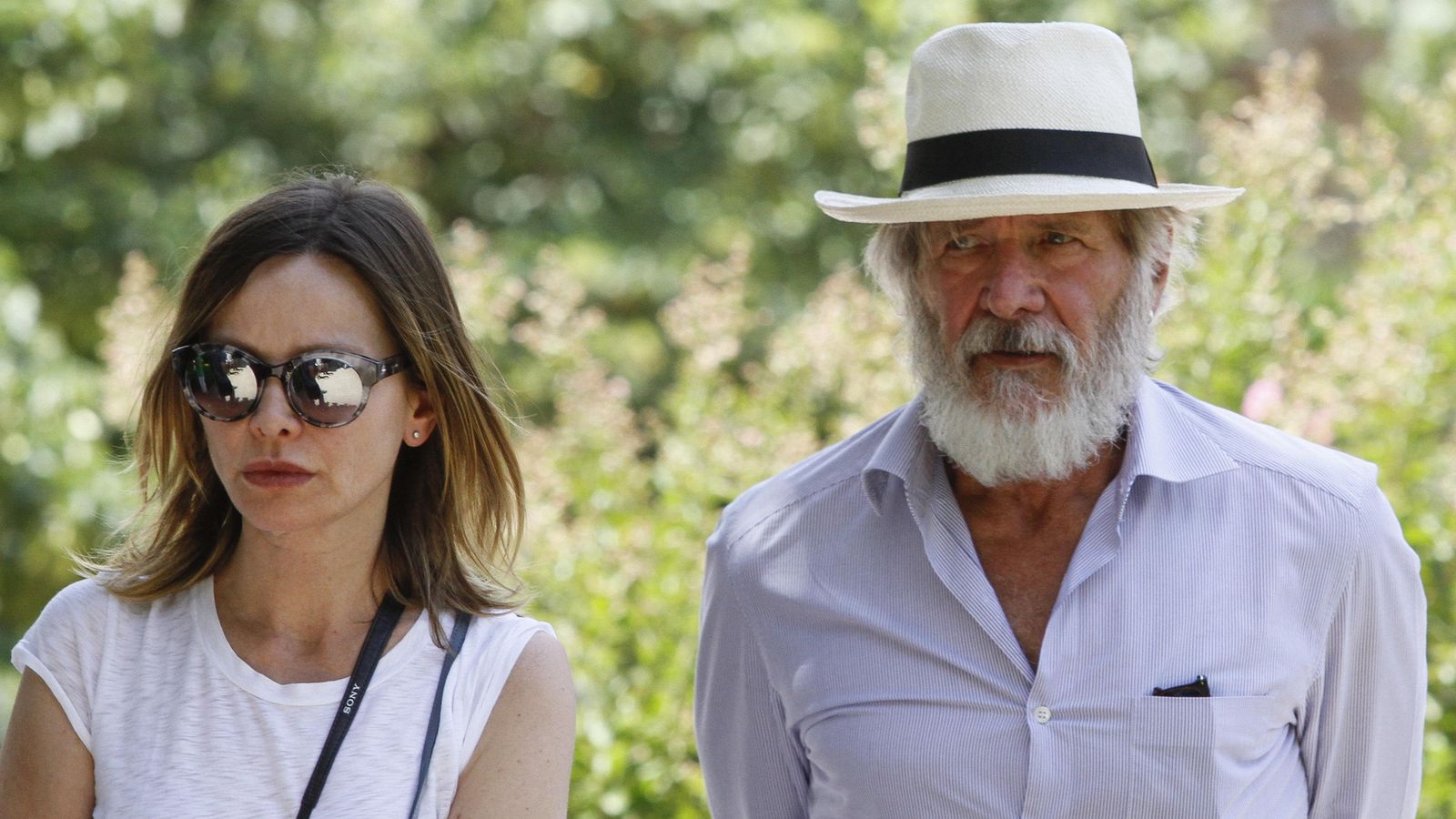 Harrison Ford y su esposa Calista Flockhart, durante una visita turística a la Alhambra