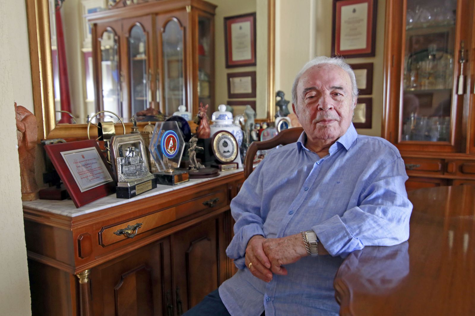 El flamencólogo Pepe Marín, en su casa.