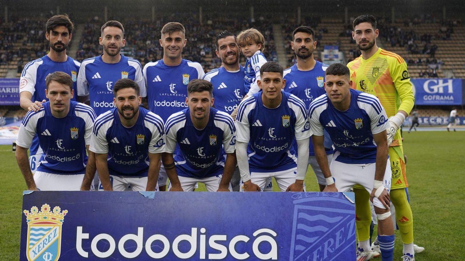 Una formación del Xerez Deportivo, que visita La Línea el seis de abril