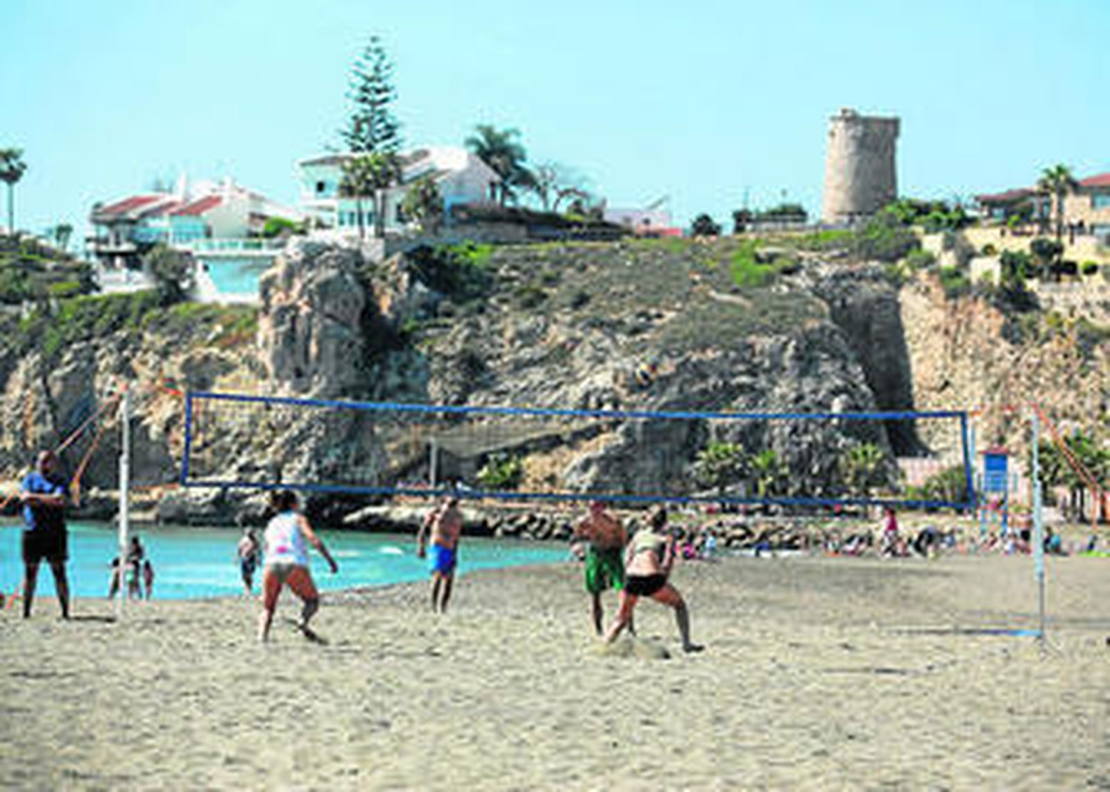 Aspecto que presentaba ayer una playa de Rincón de la Victoria.