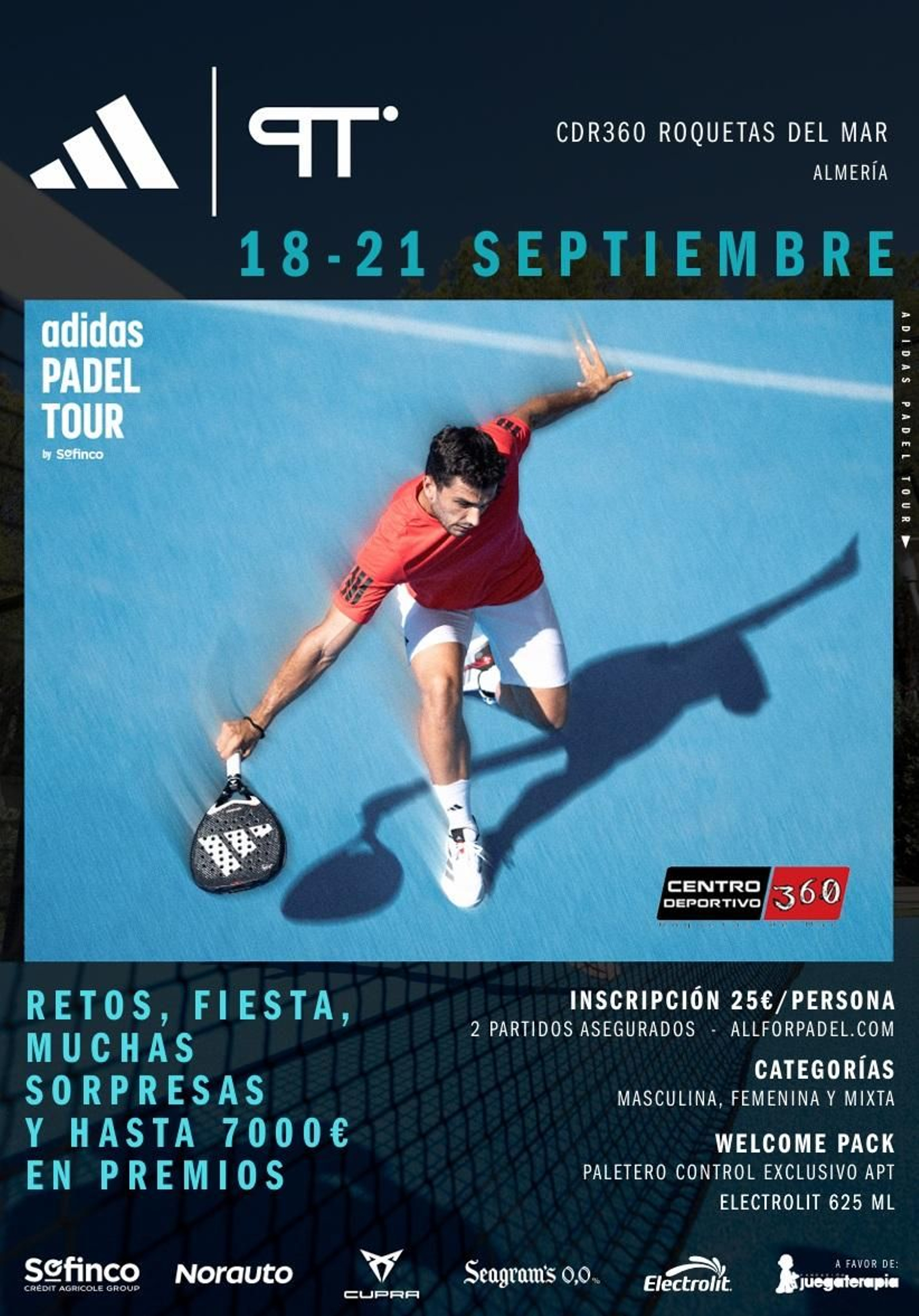 Cartel de la prueba deportiva que se celebrará en la localidad almeriense de Roquetas de Mar.