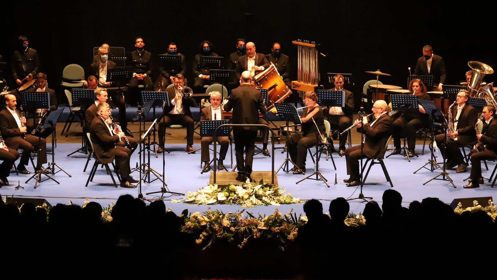Un momento del concierto de la Banda Sinfónica Municipal de Huelva de presentación del nuevo trabajo discográfico.