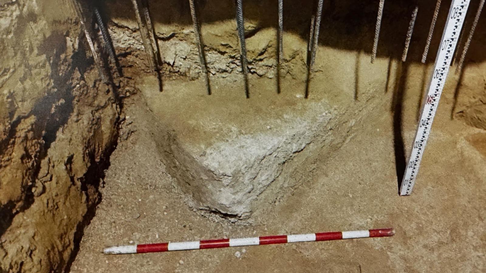 Detalle del frente de cantera documentada en la Alameda Apodaca