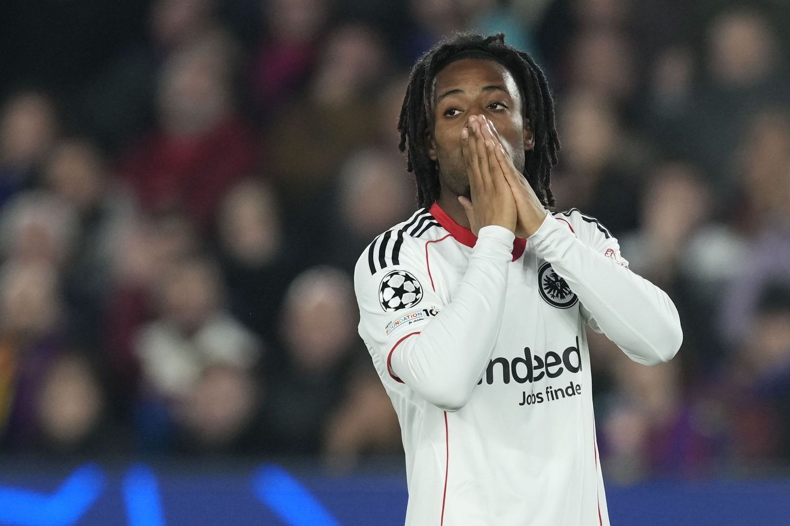 Elye Wahi, durante el Barcelona-Eintracht de Champions del pasado 9 de diciembre.