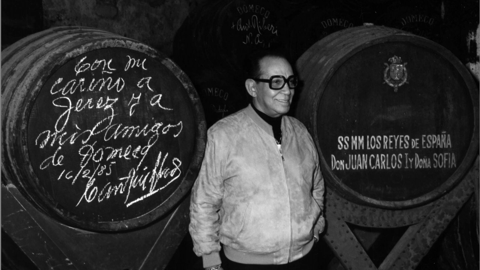 Cantinflas y su dedicatoria en Domecq, 1985.