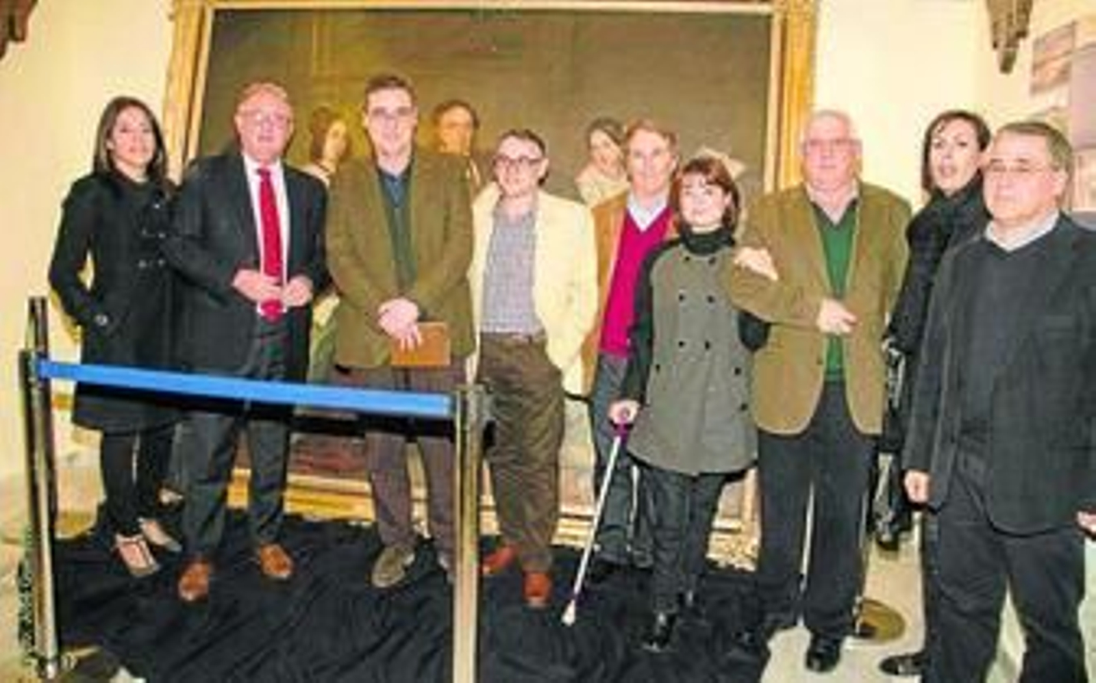 Jesús Caicedo con los coordinadores de la Semana Temática y la exposición.
