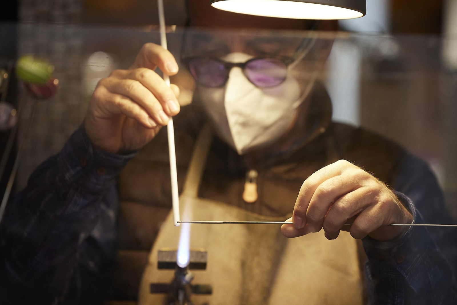 El trabajo de un artesano.