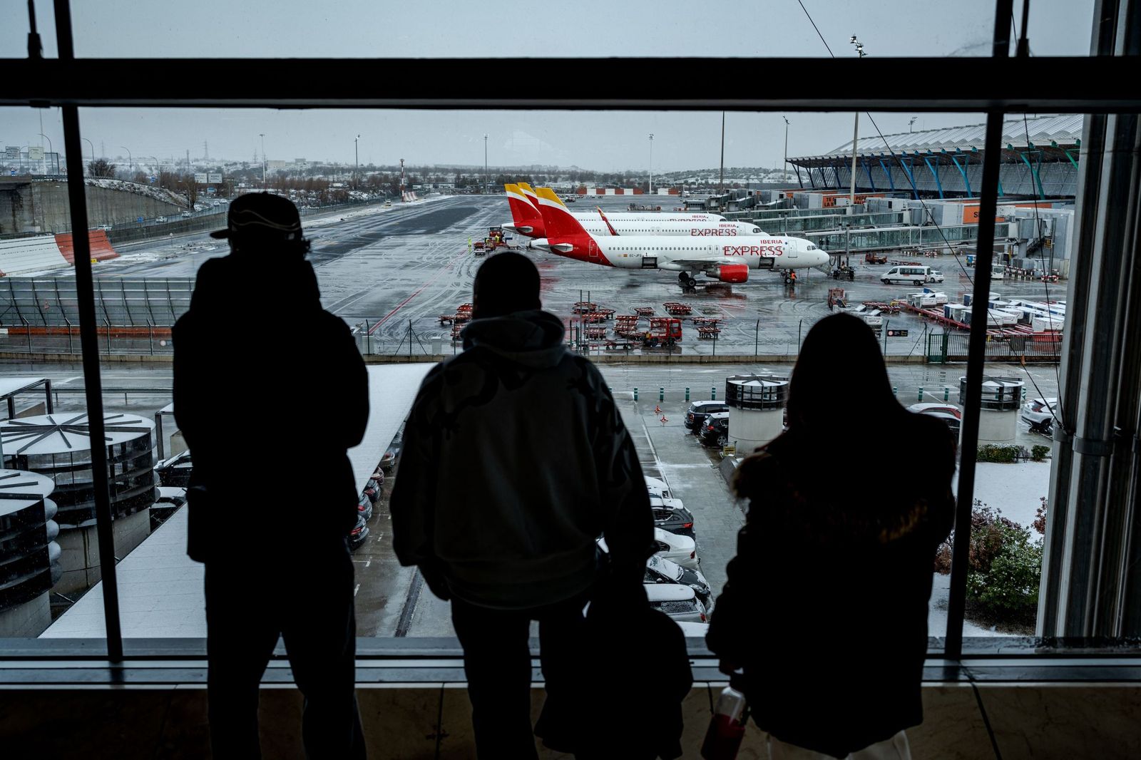 Imágenes de la nevada que ha dejado la borrasca Kristin en Madrid capital