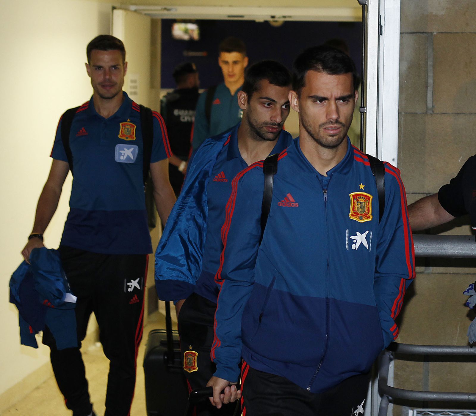 Imágenes de la llegada de la selección española a Sevilla