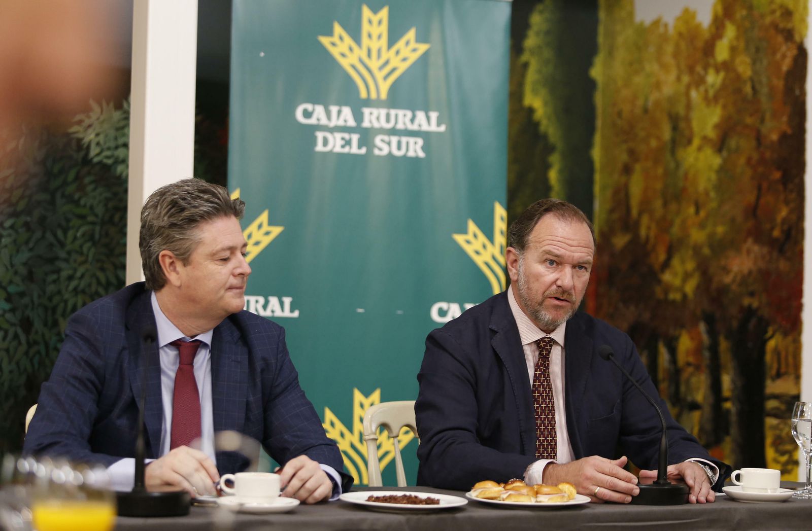Imagen de la comparecencia de José Luis García-Palacios en la última asamblea de Caja Rural del Sur.