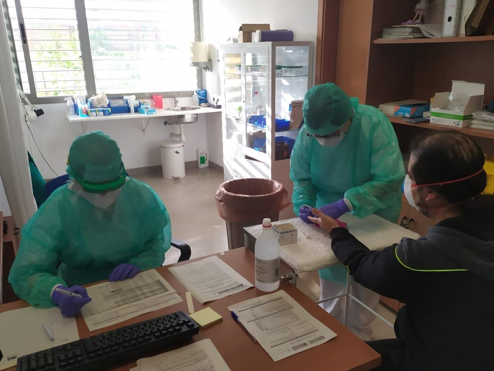 Actividad en un centro de salud de la capital.