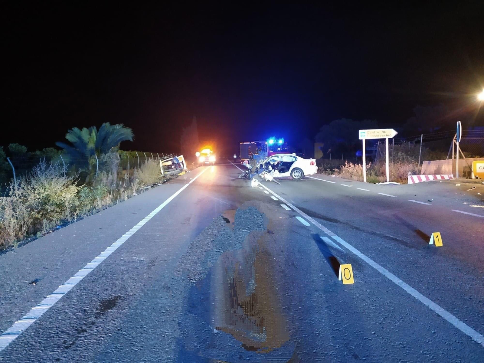 Los vehículos implicados en el accidente.