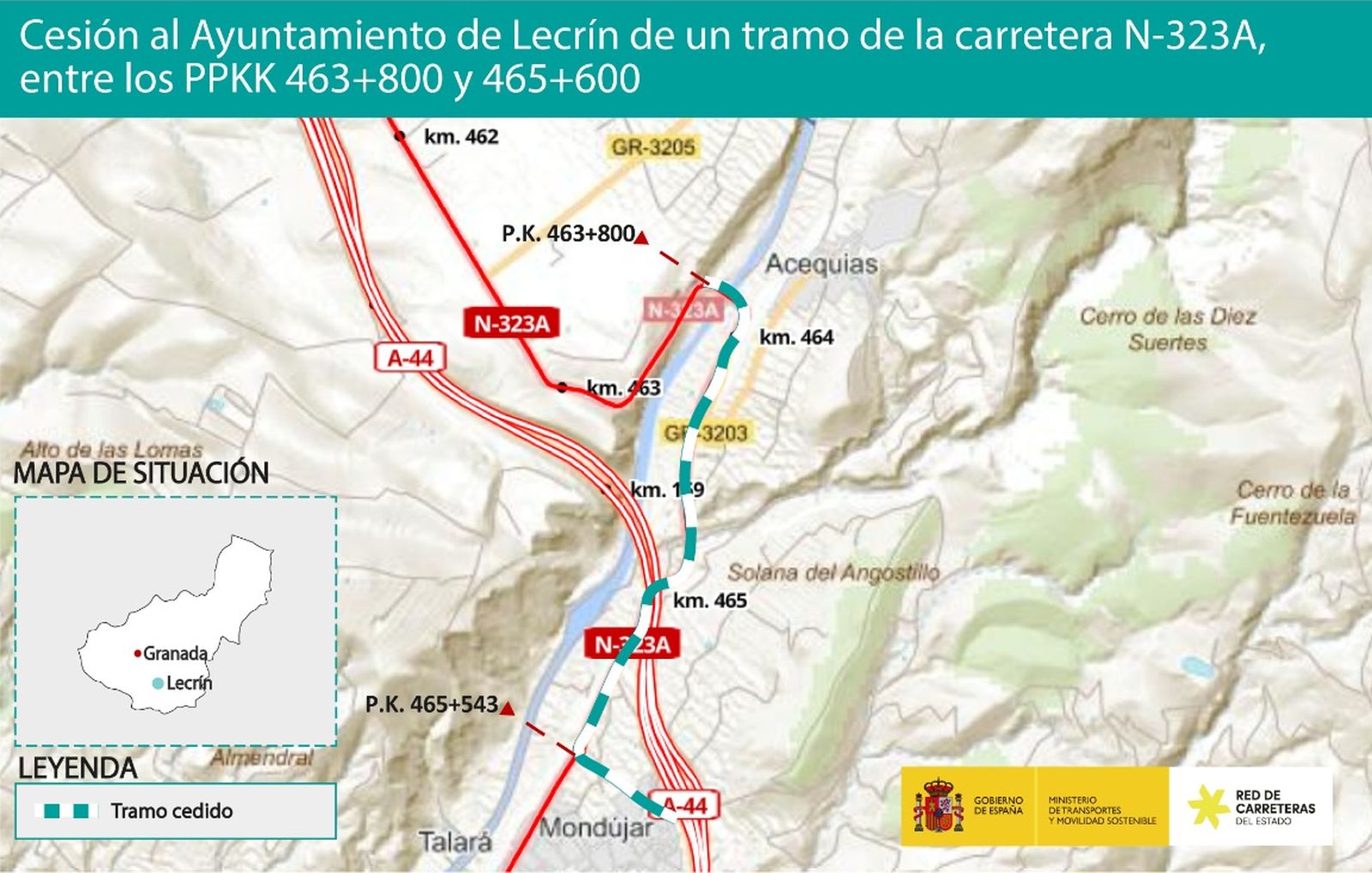 Imagen del tramo cedido al Ayuntamiento de Lecrín