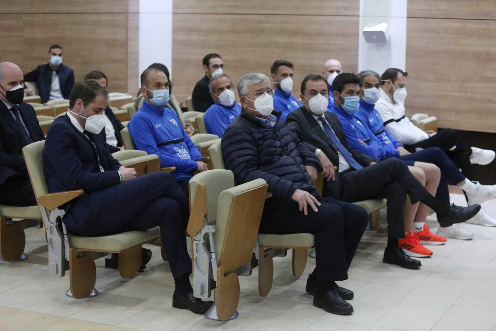 La comparecencia de Manolo Gaspar en La Rosaleda, en fotos