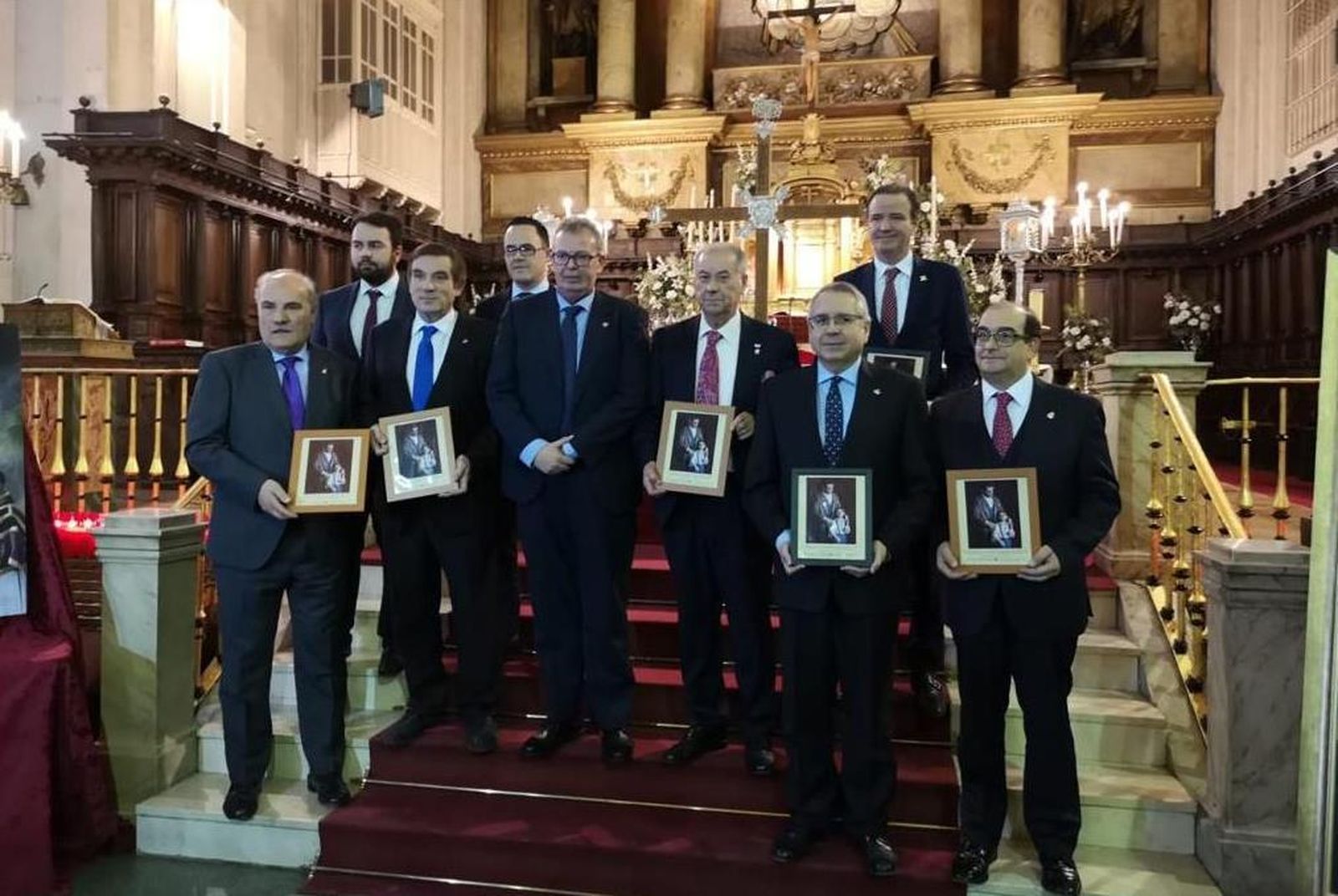 Los distintos presidentes en el acto de presentación llevado a cabo en la iglesia del Carmen de Madrid.