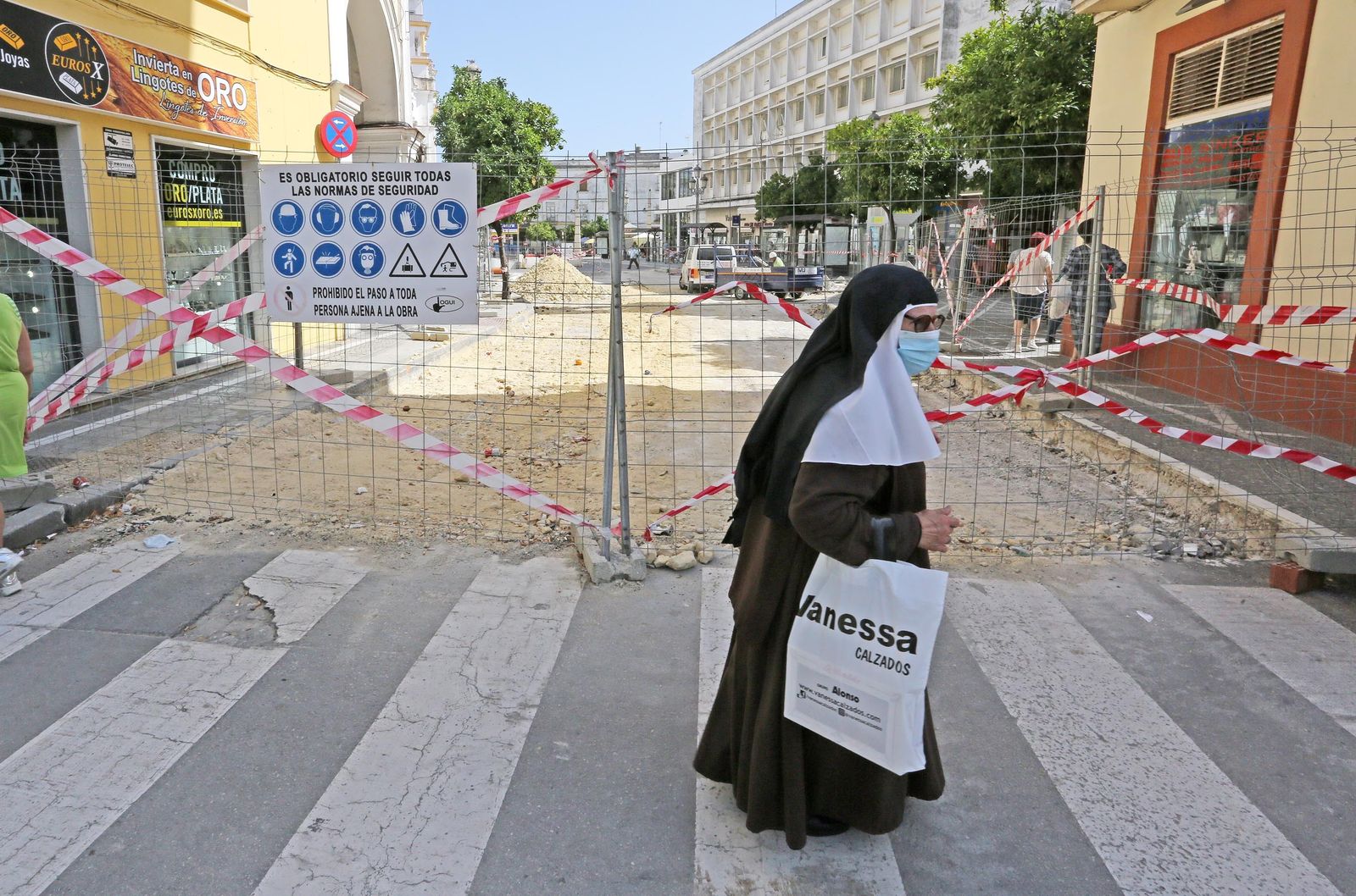 Obras en Jerez, cambio de pavimento en calles del centro