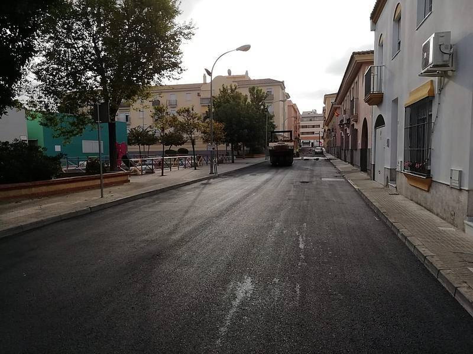 Imagen de las labores de asfaltado en Bocoy.