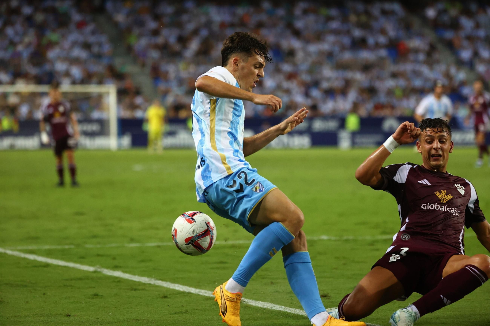 Jokin Gabilondo, ante el Albacete en el penalti que forzó.