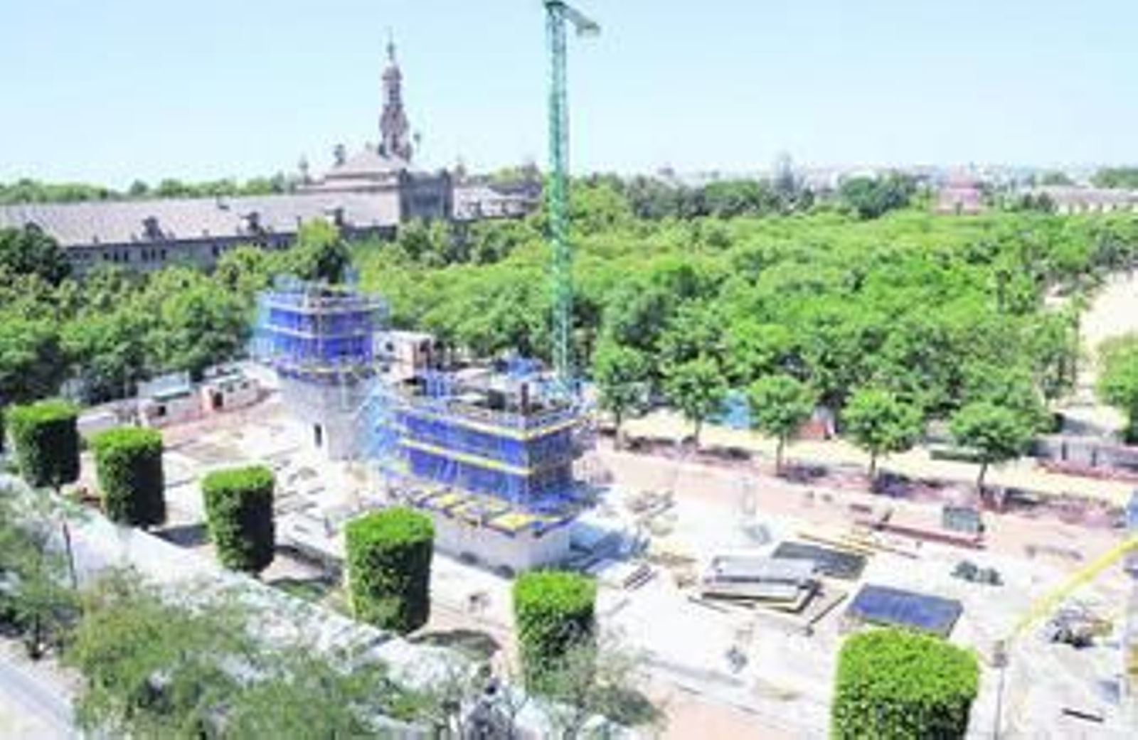 Una imagen del avance de las obras de la Biblioteca del Prado, en una fotografía tomada ayer.