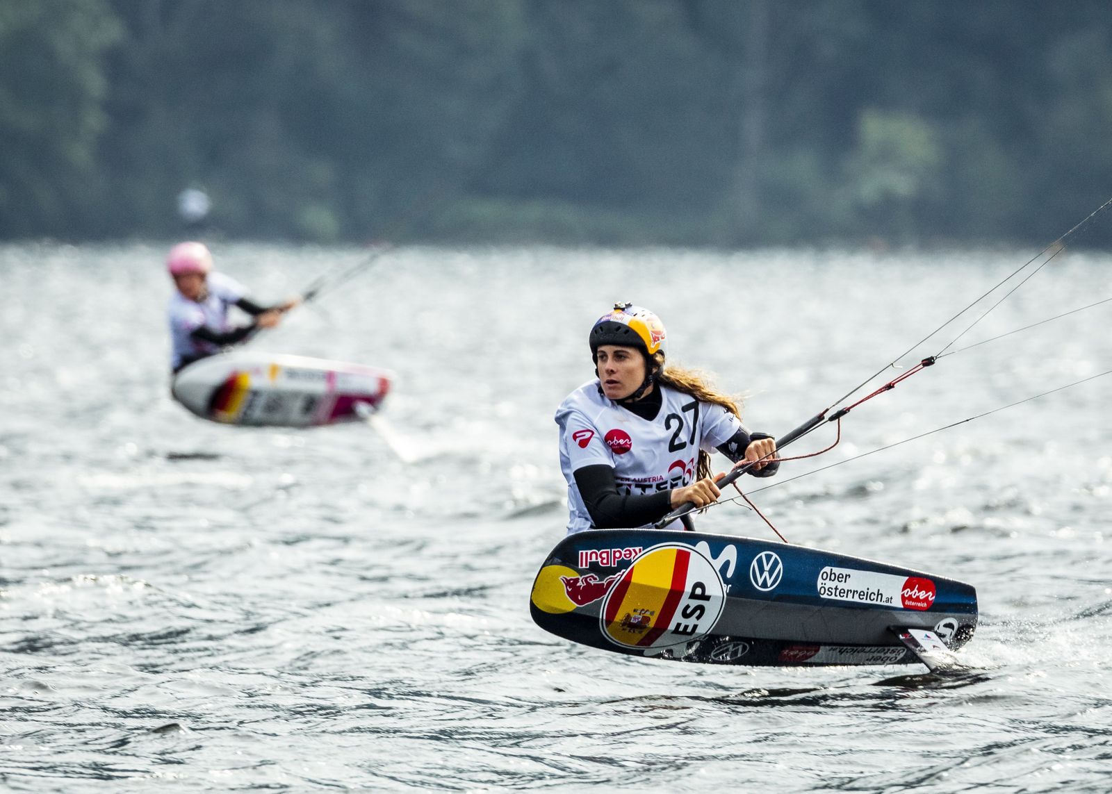 Gisela Pulido, durante una competición de kitefoil