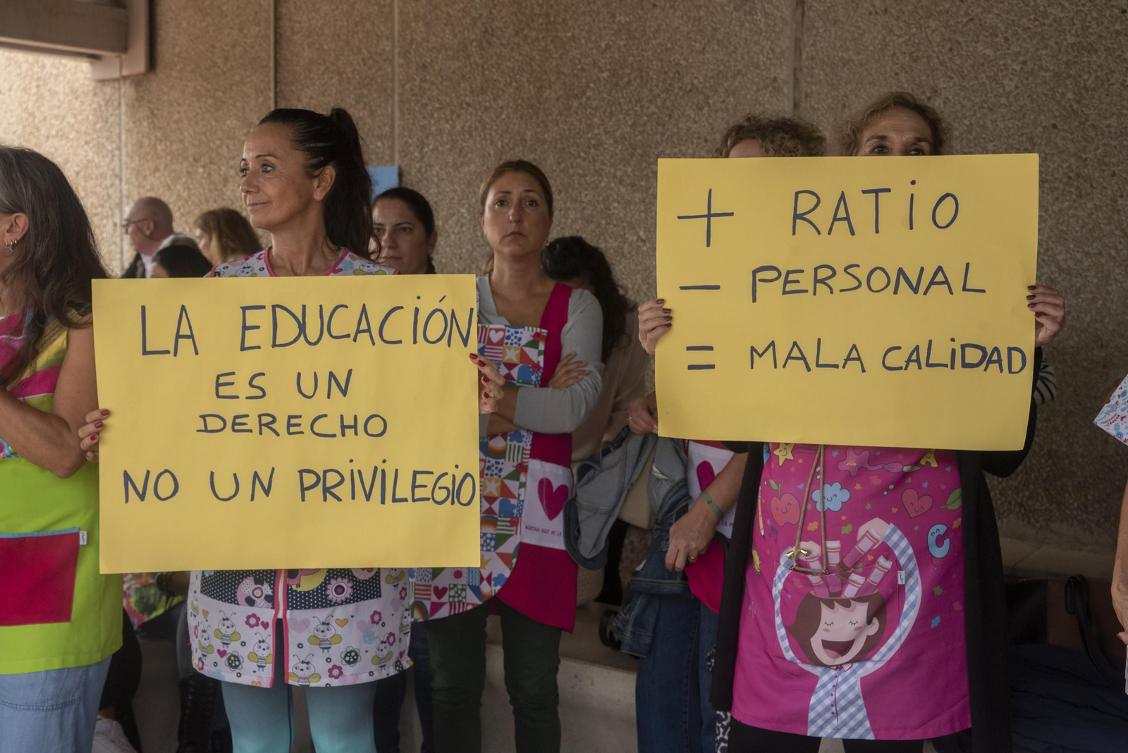 Las fotos de la concentración en La Línea contra el aumento de ratios y la falta de personal en las escuelas infantiles