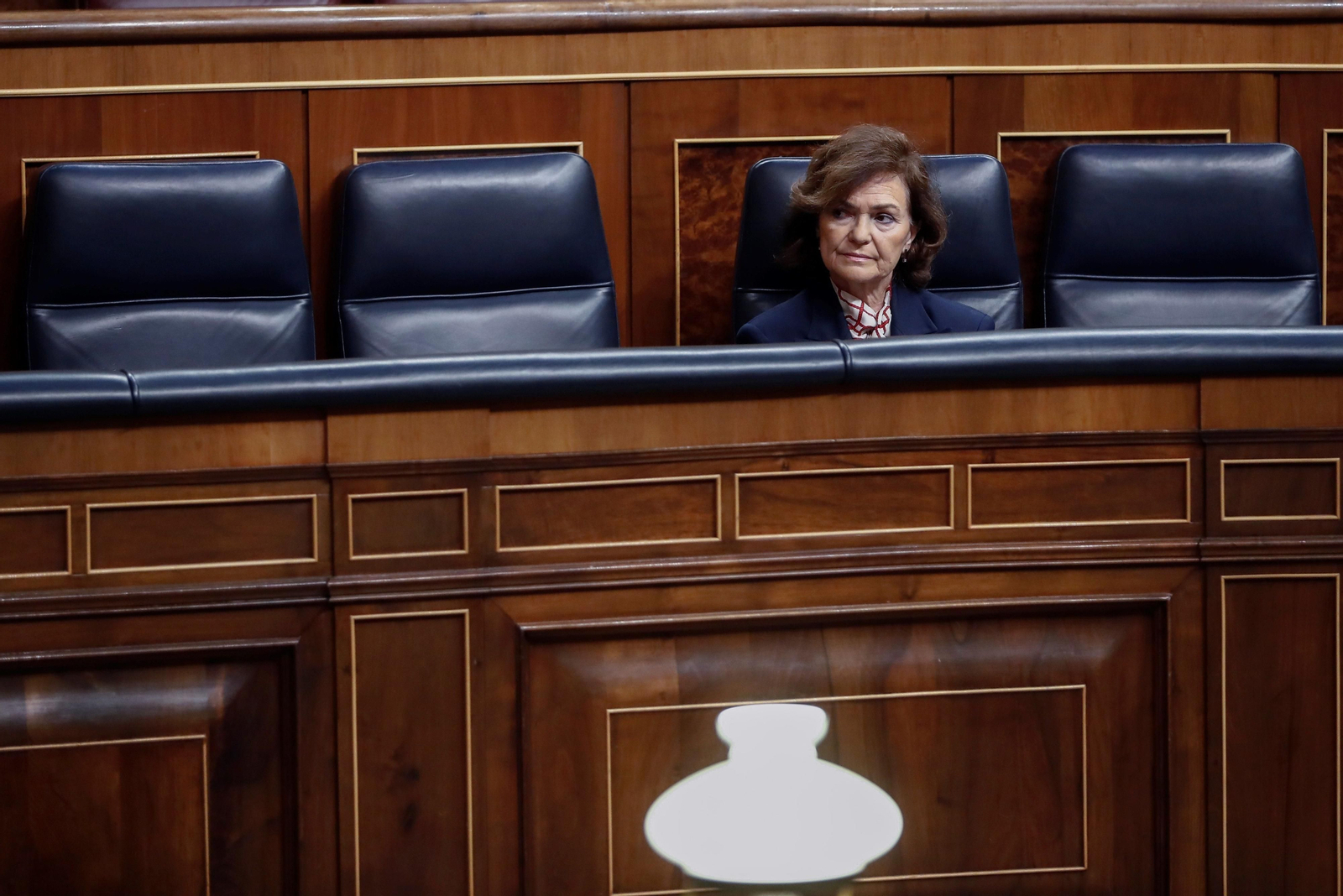 Carmen Calvo, en el Congreso.
