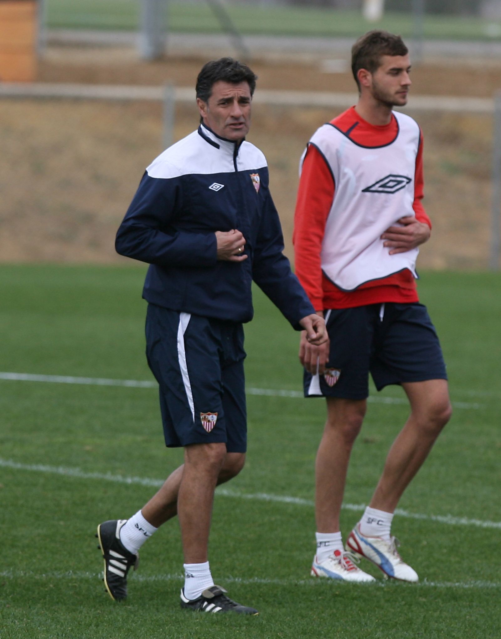 Junto a Míchel en el Sevilla FC.
