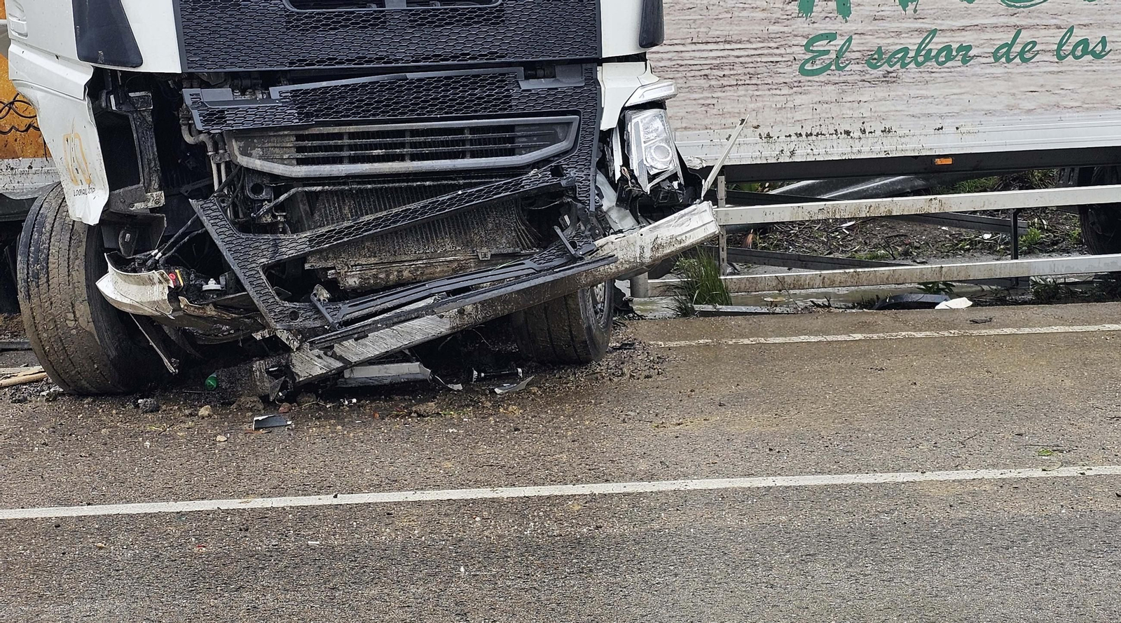 Las fotos del camión accidentado en la A-381 a la altura de Los Barrios
