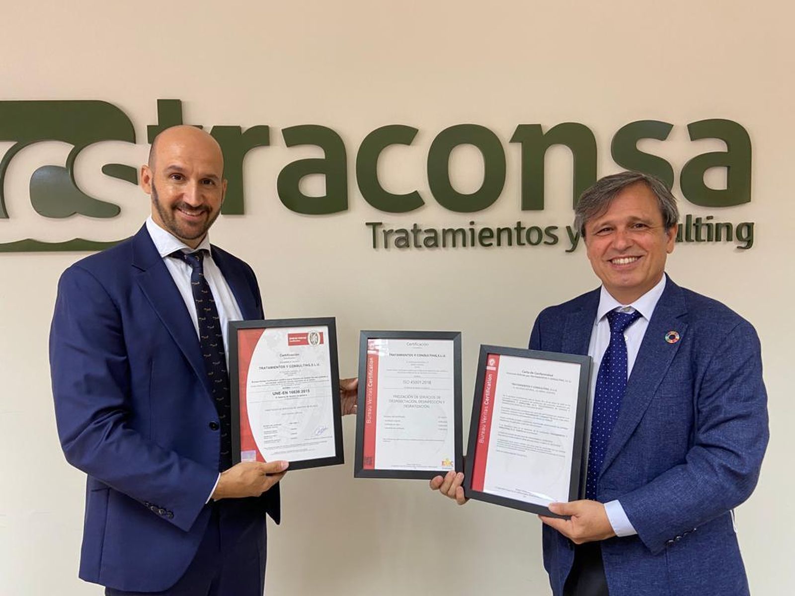 Álvaro López del Moral, director técnico de Traconsa y Francisco Martín Santamaría, director regional Sur y Canarias de Bureau Veritas