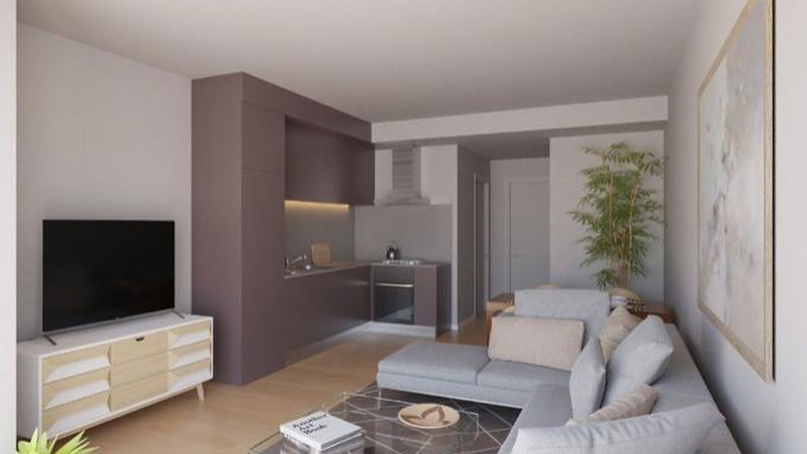 Recreación del interior del salón en el piso de la calle Pedro Ayala