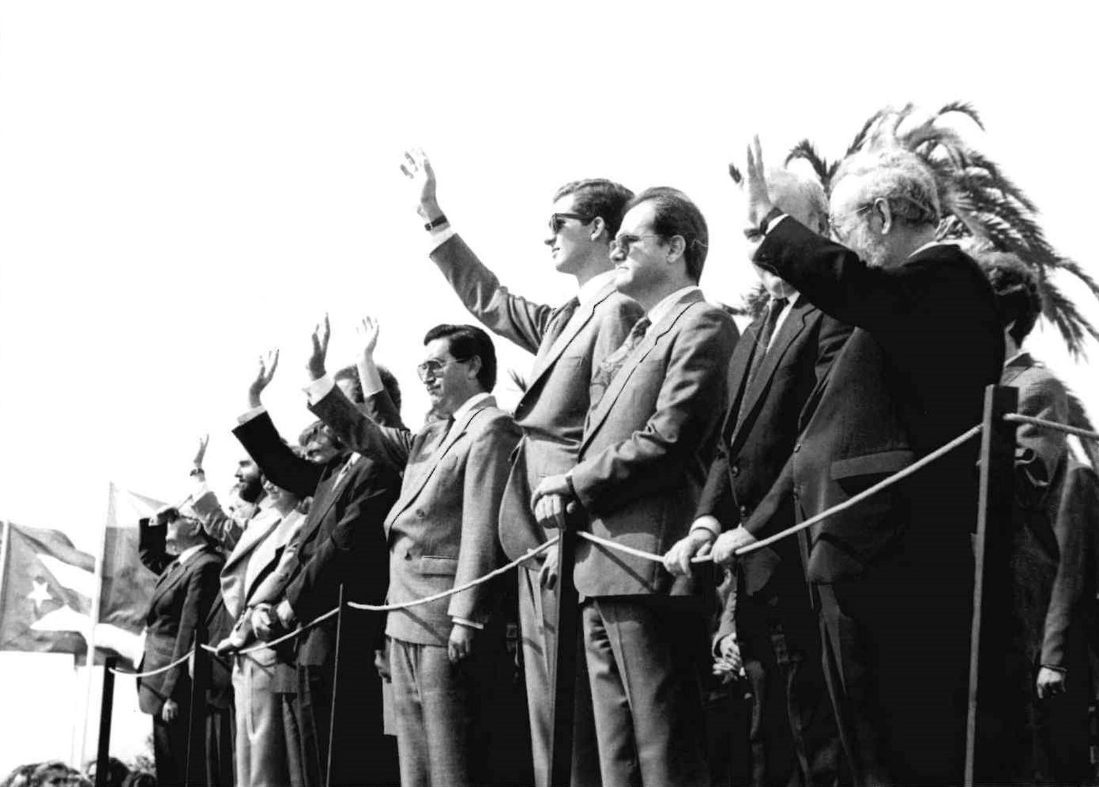 Visita del Príncipe Felipe en 1991 a Huelva