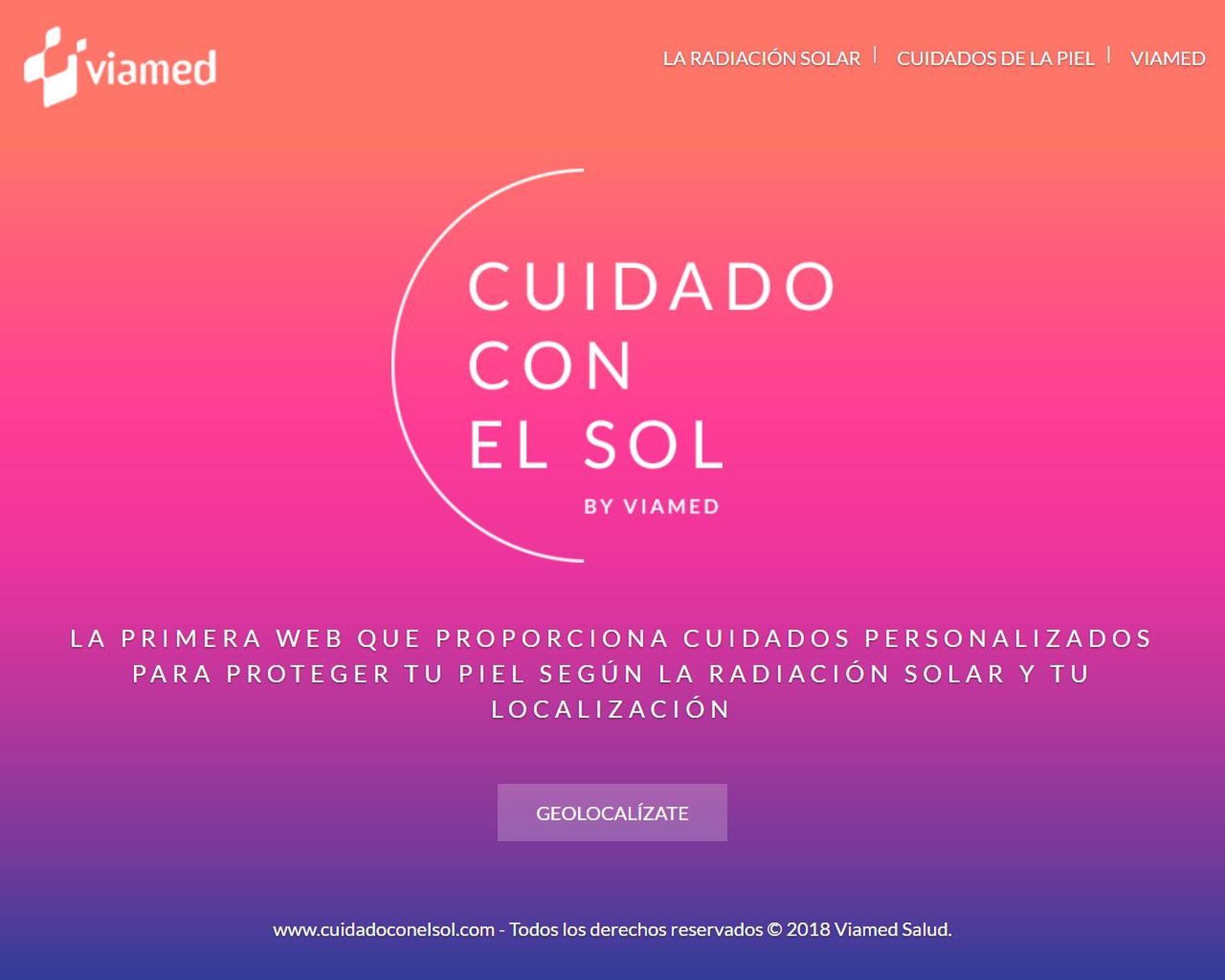 Portada de la página web de Viamed Santa Ángela.