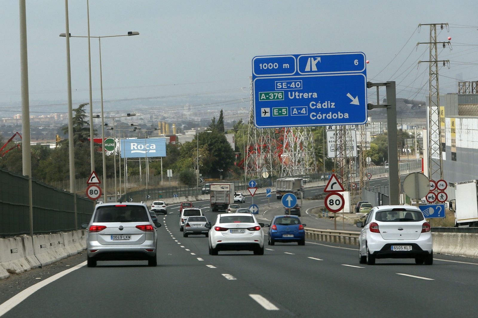 La autovía A-92 en el tramo más cercano a Alcalá de Guadaíra.