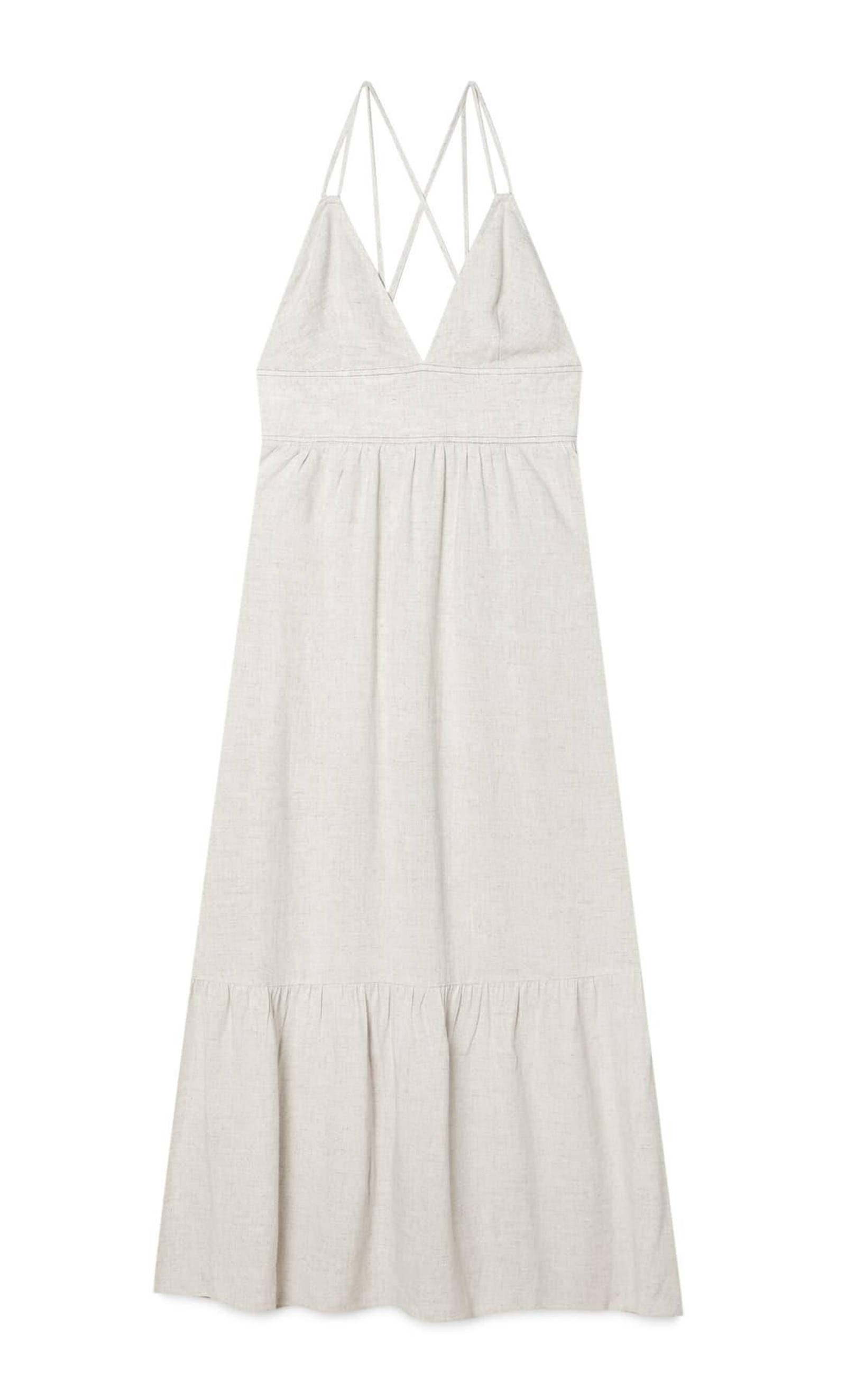 Vestido de lino de Stradivarius. Vestido de lino de Stradivarius.