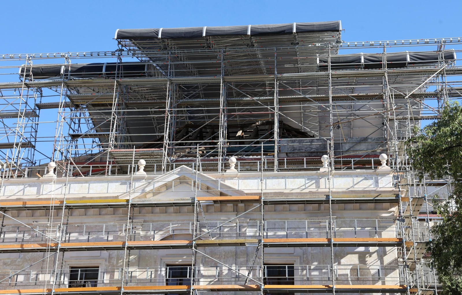 Detalle de las estructura que protege las cubiertas.