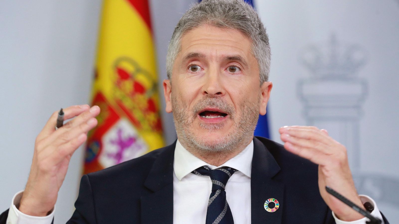 El ministro del Interior, Fernando Grande-Marlaska, en rueda de prensa tras el Consejo de Ministros.