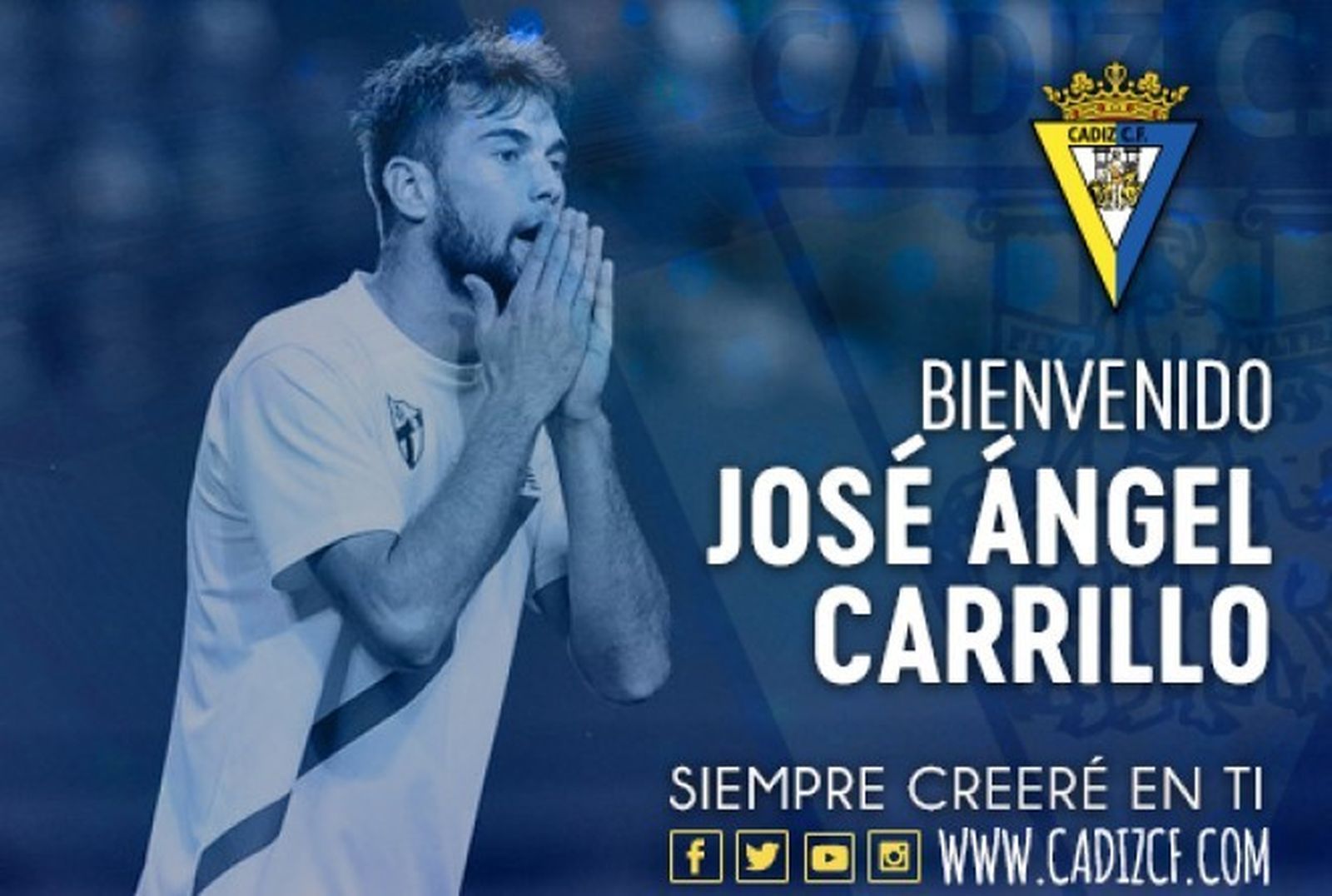 Así anunció el Cádiz el fichaje de Carrillo.