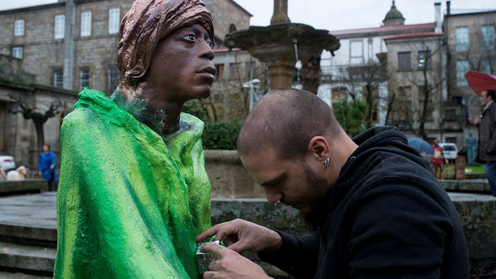 Uno de los personajes del Belén de Orense