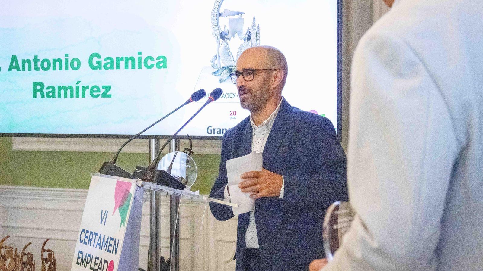 Antonio Garnica dando su discurso la noche del pasado jueves.