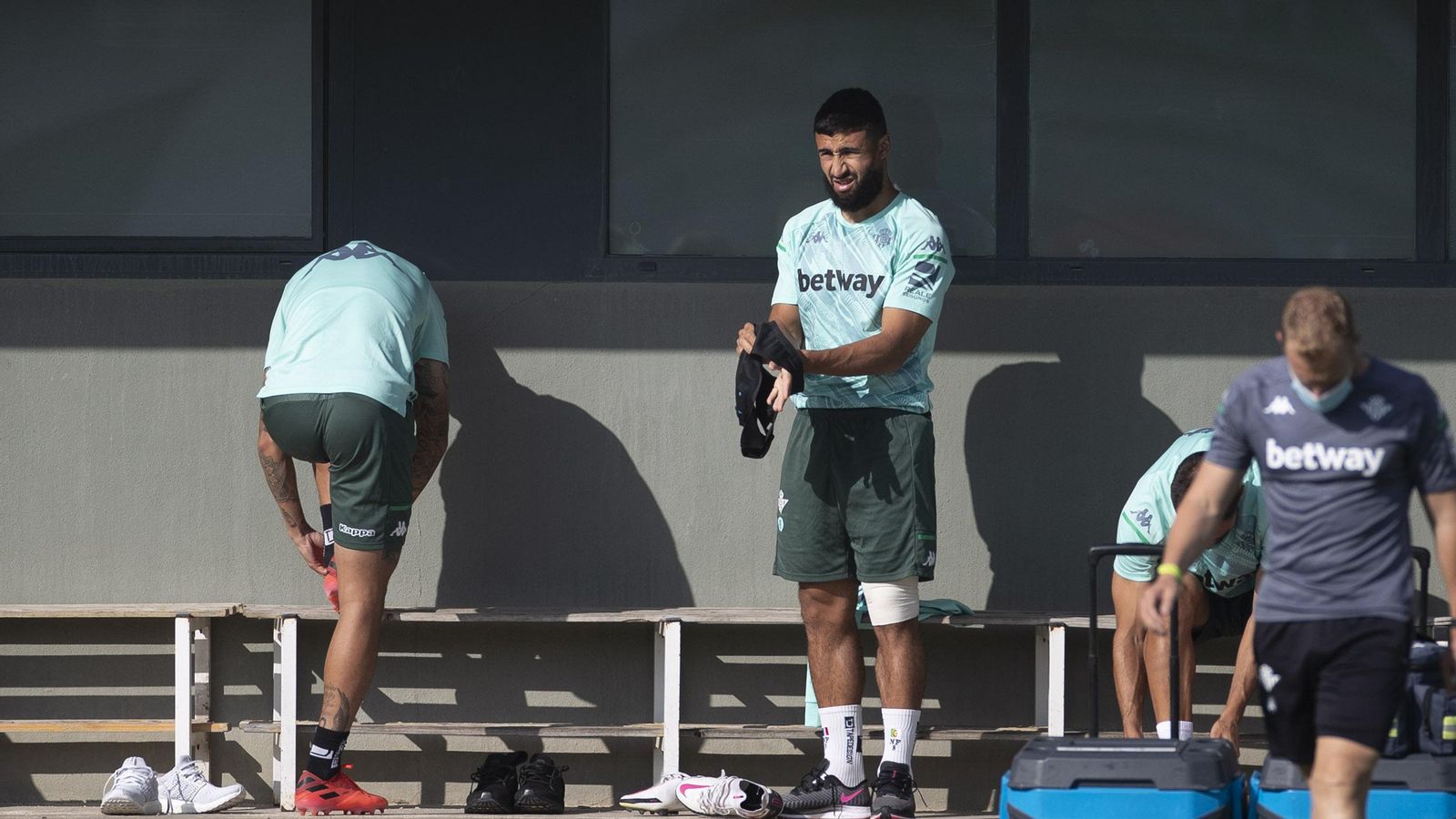 Nabil Fekir, en un entrenamiento de esta semana.