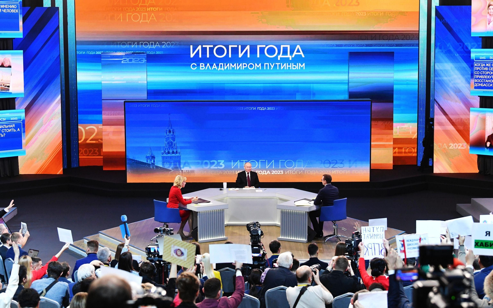 El presidente ruso, Vladimir Putin, durante la rueda de prensa anual en Moscú.