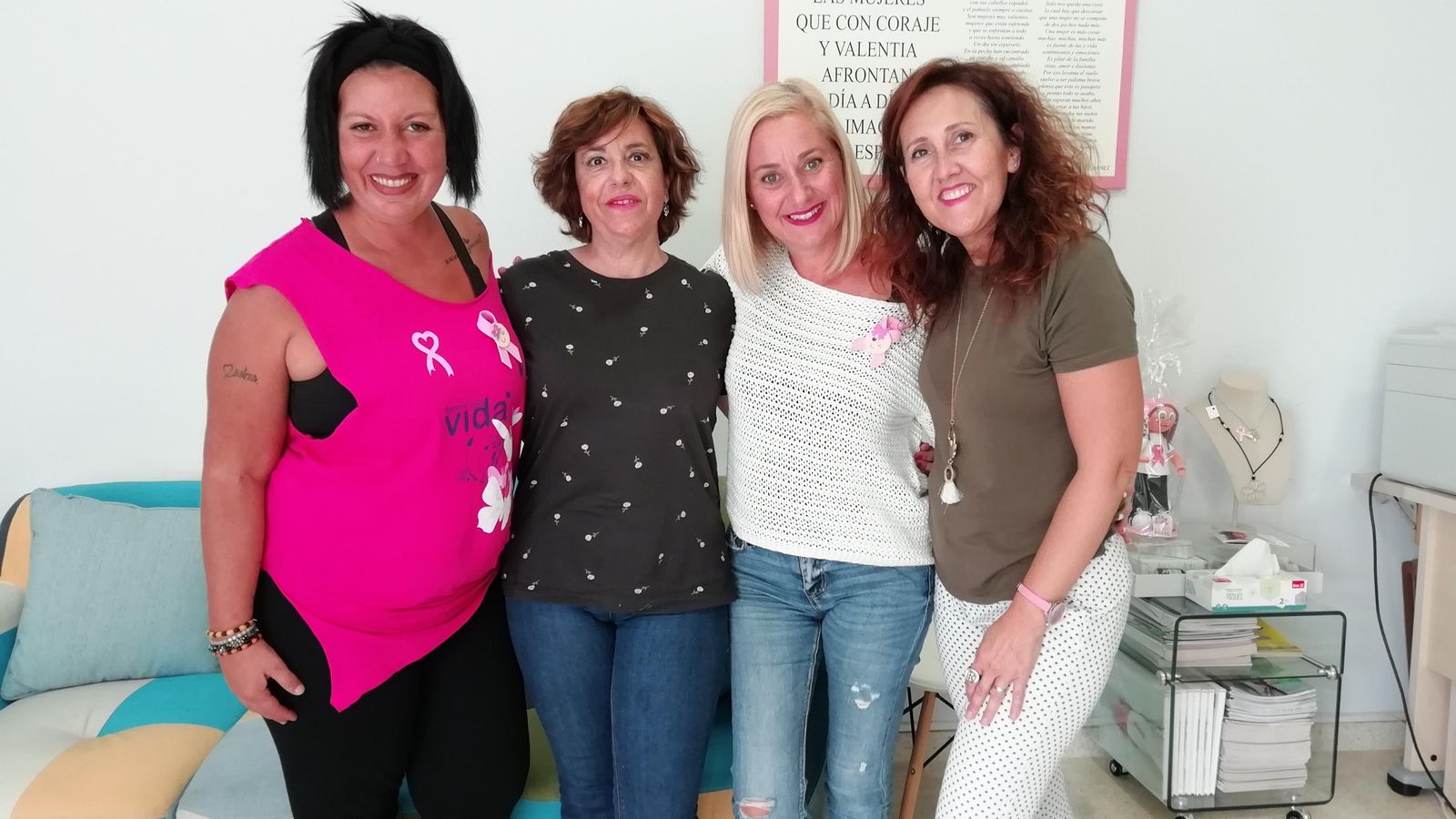 Esther Aguilar, Bienvenida González, Susana Pacheco y María José Melero