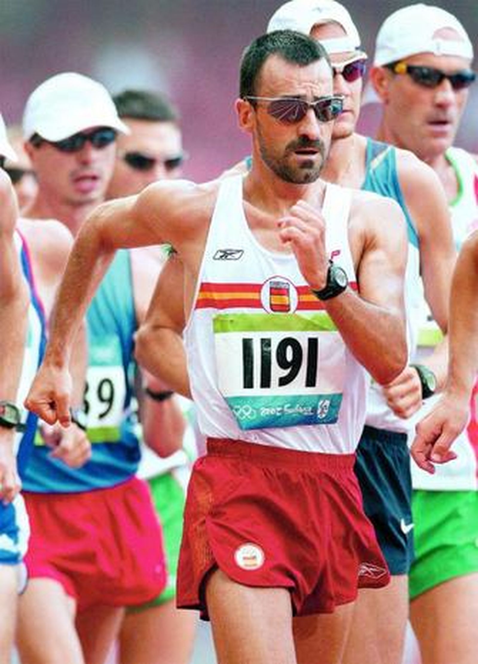 Jesús Ángel García Bragado durante la prueba de 50 kilómetros marcha en Pekín.