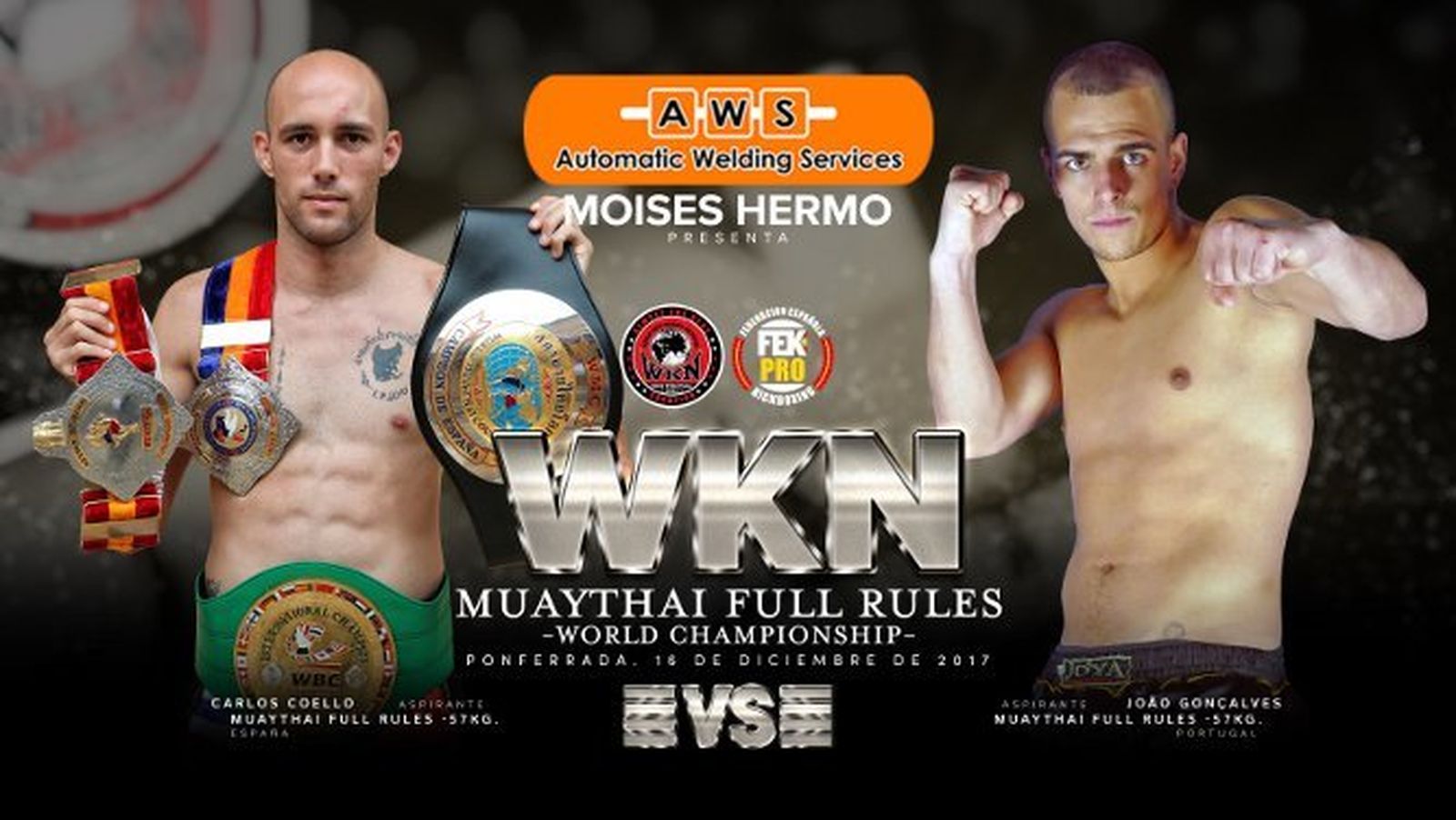 Cartel de la pelea por el título mundial.