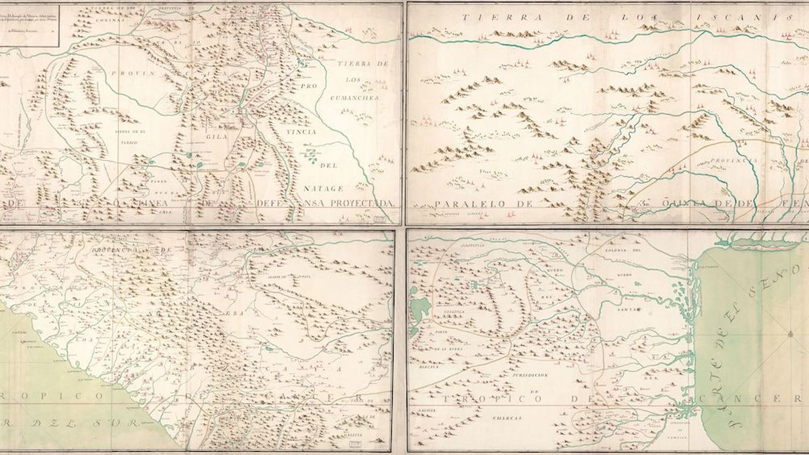 'Mapa, que comprende la Frontera, de los Dominios del Rey, en la America Septentrional'. José de Urrutia. Librería del Congreso de EEUU.