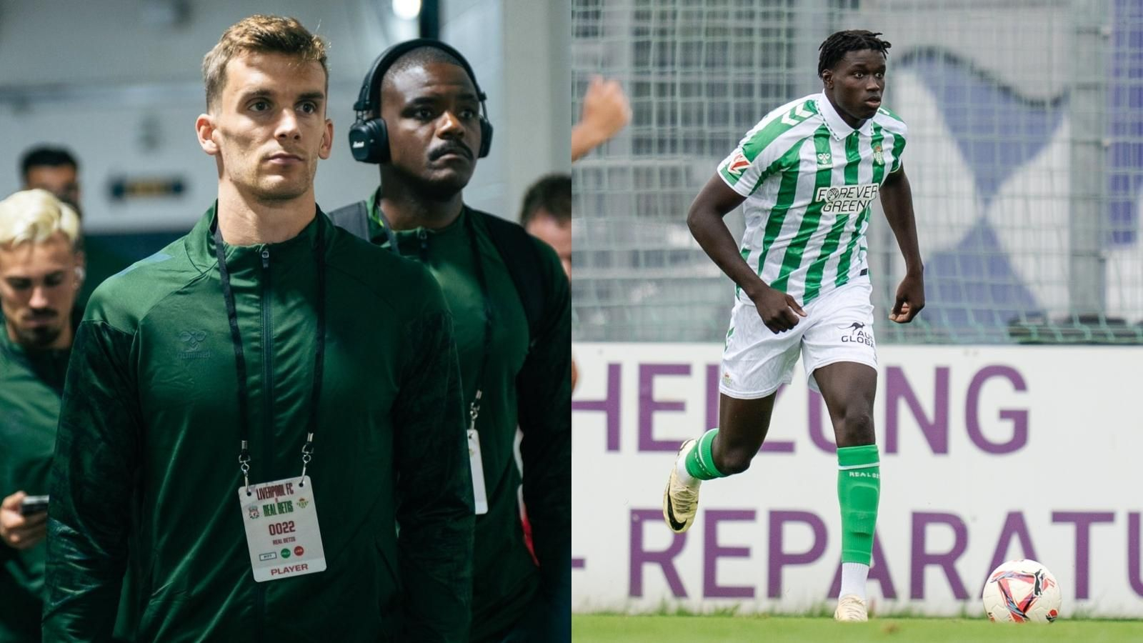 Diego Llorente y Nobel Mendy, un joven y un veterano en la defensa verdiblanca esta pretemporada