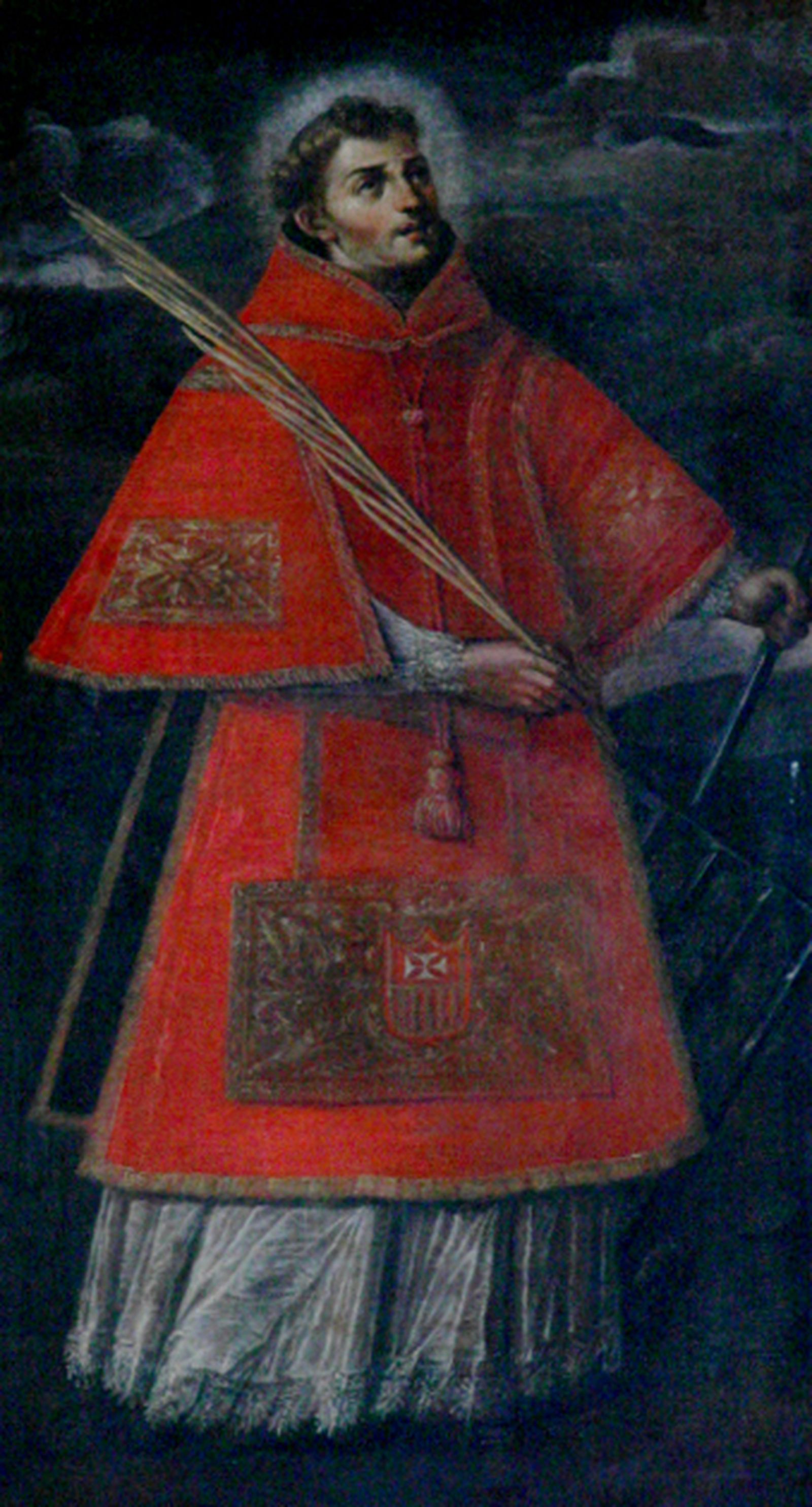 Lienzo que representa a San Lorenzo. Retablo mayor. Obra del siglo XVII